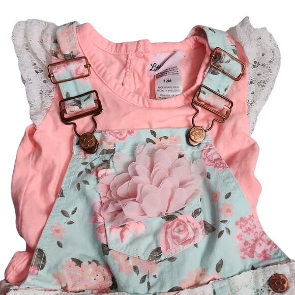 Little Lass Coveralls with Coordinating Top - Picture 2 of 8